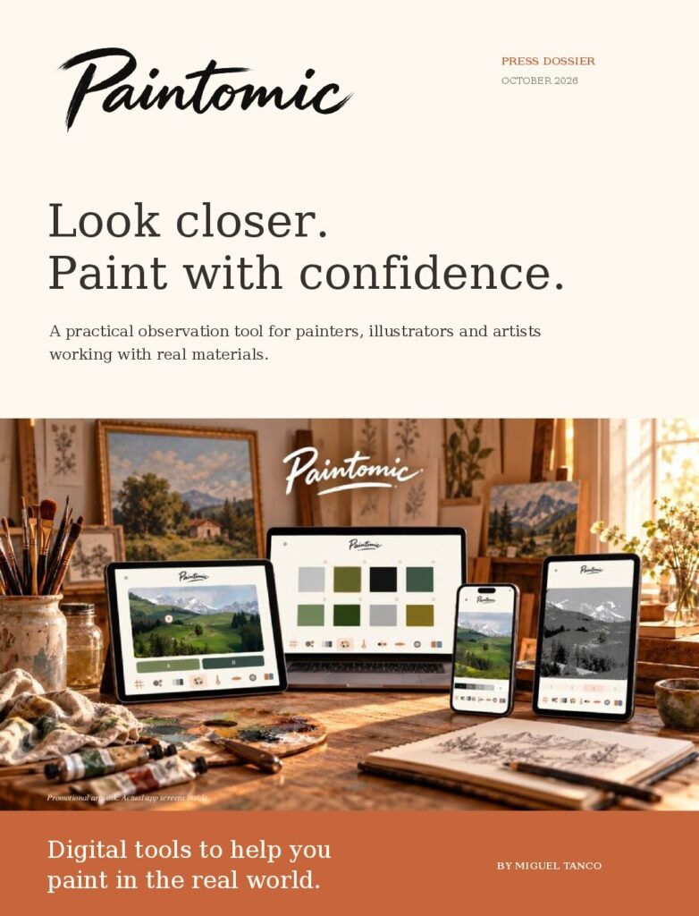 Cover of the Paintomic app English press dossier